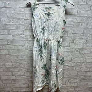 MALVIN‎ linen floral dress women’s size small white breathable